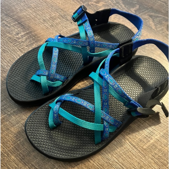 Chaco Blue and Teal Sandals - Picture 1 of 13